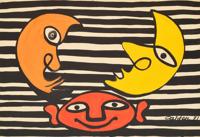 Large Alexander Calder Gouache Painting, Two Moons - Sold for $125,000 on 04-23-2022 (Lot 48).jpg